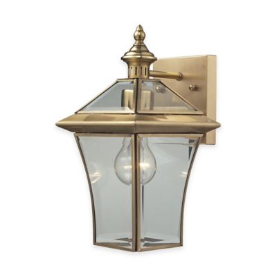 ELK Lighting Riverdale Outdoor Wall-Mount Sconce in Brushed Brass - Bed Bath & Beyond